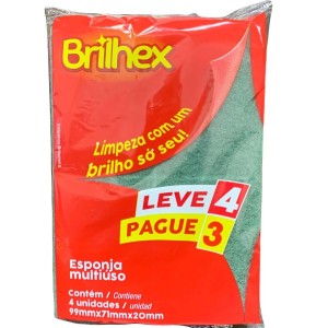 ESPONJA C/4 (LEVE 4 PAGUE 3 BRILHEX) 783665 ALKLIN