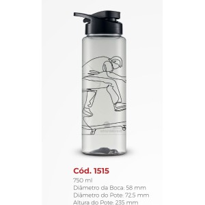 SQUEEZE 750ML (SKATE TRANSP.) 215157 BANDEIRANTE
