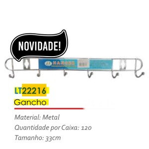 CABIDEIRO C/6 GANCHO (INOX) 797032*508950 H-100*TOP UTIL