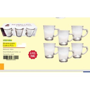 XICARA CAFE C/6 PCS (70ML)  933441 H-100