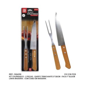 KIT CHURRASCO C/2 (CB MADEIRA) 532729 SQ IMPORT