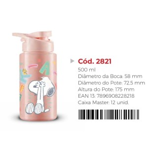 SQUEEZE 2821 (500ML SNOOPY ROSA) 228218 BANDEIRANTE