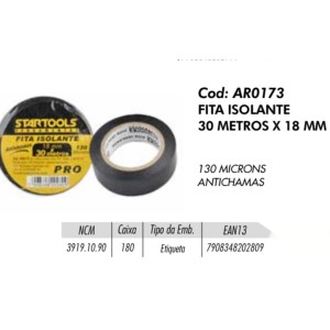 FITA ISOLANTE 30MTS (18MM AVULSA) 202809 STARTOOLS