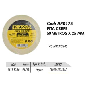 FITA CREPE AVULSA (50MTS X 25MM) 202847 STARTOOLS