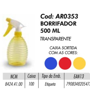 PULVERIZADOR 500ML (COLMEIA COR) 205473 STARTOOLS