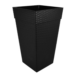 VASO RATTAN 134 (PRETO QUAD.17,5LT) 701342 PLASNEW