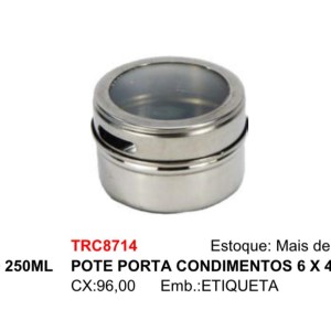 POTE CONDIMENTO INOX (6X4CM) 887149 TOP RIO
