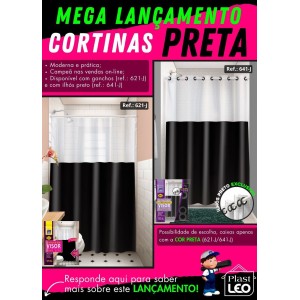 CORTINA BOX VISOR RET (LISA PRETA) 111627 PLAST LEO