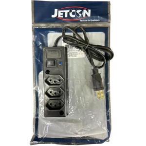 FILTRO LINHA 3 TOMADAS (PRETO) 329200 JETCON