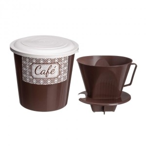 KIT CAFE C/2 (1POTE 2,4LTS*FILTRO) *MARROM* 550002 PLASMARC