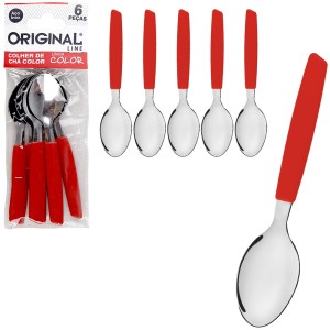 TALHER C/6 VERMELHO (COLHER CHA) 110211 ORIGINAL