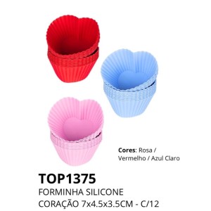 FORMA SILICONE X 12 (CORACAO 7CM) 132222 TOP UTIL
