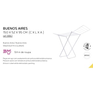 VARAL CHAO BUENOS AIRES (BRANCO) 398611 MAXEB