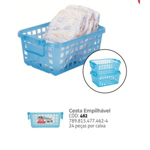 CESTA EMPILHAVEL (ROSA) 774471 ZPLASTIC