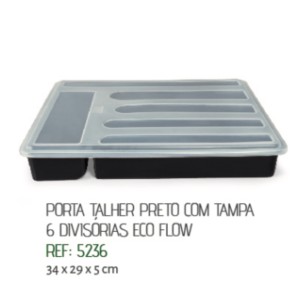 PORTA TALHER C/TAMPA PRETO (6 DIV) 752363 RAINHA