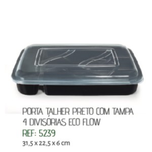 PORTA TALHER C/TAMPA 4DIV (PRETO) 752394 RAINHA