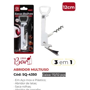 SACA ROLHA PAPAGAIO 3X1 (INOX*PLAST) 534112 SQ IMPORT