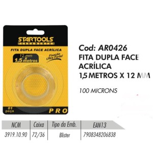FITA DUPLA FACE*ACRILICA (1,5MTS) 206838 STARTOOLS
