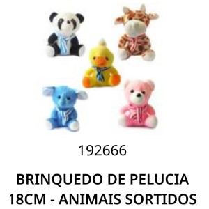 PELUCIA*ANIMAIS SORTIDOS (18CM) 221691 TIJUCA