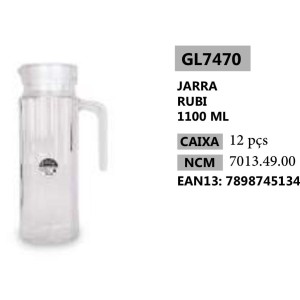 JARRA VIDRO 1100ML (RUBI) 134424 ORIGINAL