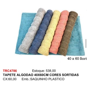 TAPETE ALGODAO COLOR (40X60CM) 847860 TOP RIO