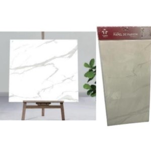 PAPEL PAREDE BRANCO MARMORE (30X60) 601207 TOP MIX