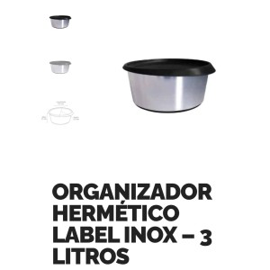 ORGANIZA HERMETICO 3LTS (LABEL INOX) 806510 ARQPLAST