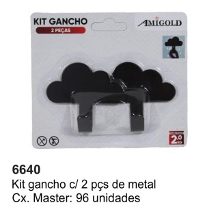 GANCHO C/2 NUVEM (METAL) 266401 AMIGOLD