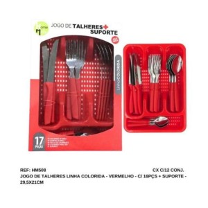 FAQUEIRO C/P.TALHER 17PCS (INOX CB VERMELHO) 174963 HM