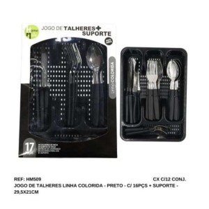FAQUEIRO C/P.TALHER 17PCS (INOX CB PRETO) 174970 HM
