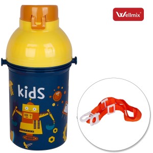 GARRAFA 450ML ROBO (AZUL*AMARELO) 114450 WELLMIX