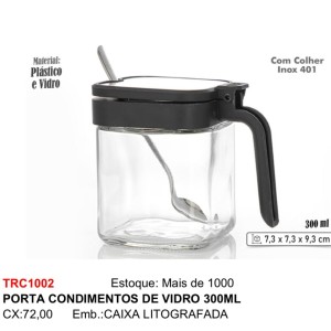 PORTA CONDIMENTOS VIDRO (300ML) 910023 TOP RIO