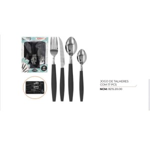 FAQUEIRO C/P.TALHER 17PCS (INOX CB PRETO) 212511 AIH