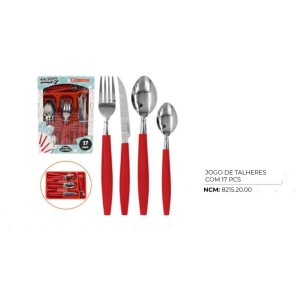 FAQUEIRO C/P.TALHER 17PCS (INOX CB VERMELHO) 212528 AIH