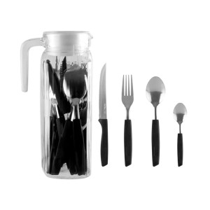 FAQUEIRO C/JARRA 17PCS ( INOX CB PRETO ) 212658 AIH