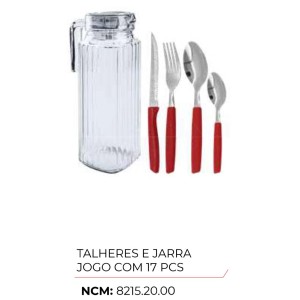 FAQUEIRO C/JARRA 17PCS (INOX CB VERMELHO) 212665 AIH