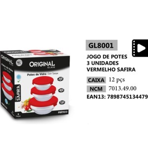 CJ C/3 BOWL VIDRO*VERM (200*400*550ML) 134479 ORIGINAL