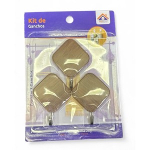 GANCHO C/3 LOSANGO (TP MADEIRA) 300487 CASA BONITA