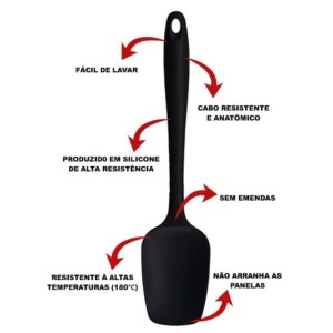 ESPATULA SILICONE 27CM (PRETA) 300319 CASA BONITA