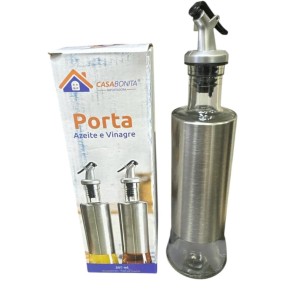 PORTA AZEITE/VINAGRE 300ML (VIDRO*INOX) 300463 CASA BONITA