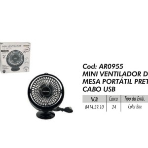 VENTILADOR MESA PRETO (USB) 215144 STARTOOLS
