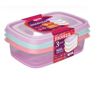 KIT POTE MONZA RET*TRANSLUCIDO*3PCS (900ML) 519119 AZZU