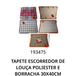 TAPETE ESC.LOUCA 30X40 (POLIESTER*BORRACHA) 233397 RIO TIJUCAS