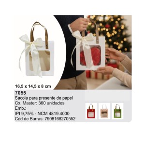 SACOLA PRESENTE *P* C/LACO CETIM / 270552 AMIGOLD