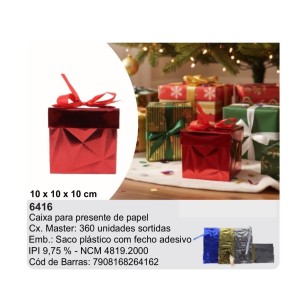 CAIXA P/PRESENTE *METALIZADA* (10X10) / 264162 AMIGOLD