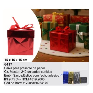 CAIXA P/PRESENTE *METALIZADA* (15X15) / 264179 AMIGOLD
