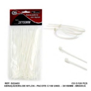 ABRACADEIRA NYLON C/100 ( 3 X 150MM) 523994 SQ IMPORT